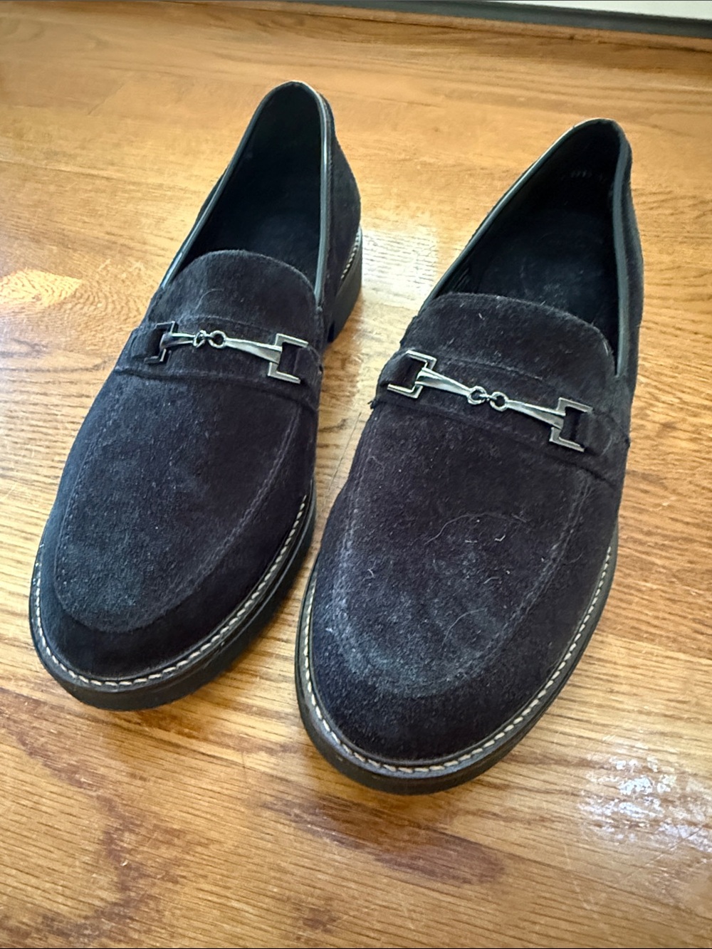 Ara Black Suede Bit Loafers